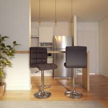 Conjunto com 2 Banquetas Giratórias Ferguz Marrom Escuro