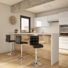 Conjunto com 2 Banquetas Giratórias Ferguz Preto