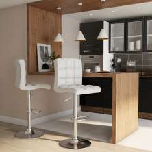 Conjunto com 2 Banquetas Giratórias Fiern Branco