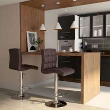 Conjunto com 2 Banquetas Giratórias Fiern Marrom Escuro