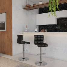 Conjunto com 2 Banquetas Giratórias Fiern Preto