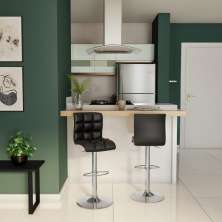Conjunto com 2 Banquetas Giratórias Flynn Preto