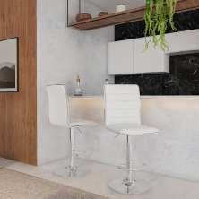 Conjunto com 2 Banquetas Giratórias Greta Branco