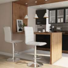 Conjunto com 2 Banquetas Giratórias Loren Branco