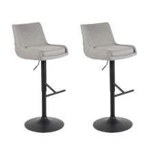 Conjunto com 2 Banquetas Giratórias Sommer Cinza