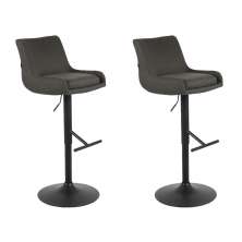 Conjunto com 2 Banquetas Giratórias Sommer Cinza Escuro