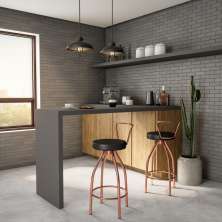 Conjunto com 2 Banquetas Jean Cobre e Preto