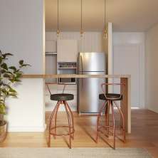 Conjunto com 2 Banquetas Marlon Cobre e Preto