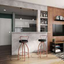 Conjunto com 2 Banquetas Oliver Cobre e Preto
