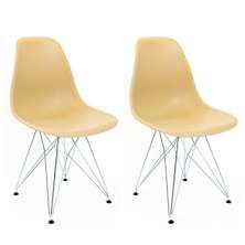 Conjunto com 2 Cadeiras Eames Bege