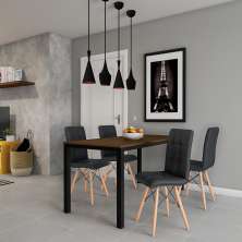 Conjunto com 2 Cadeiras Flynn Eiffel Preto