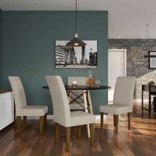Conjunto com 2 Cadeiras Gália Veludo Imbuia e Creme