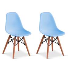 Conjunto com 2 Cadeiras Infantis Eames Azul