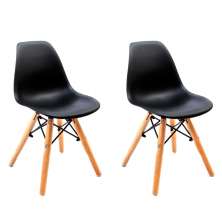 Conjunto com 2 Cadeiras Infantis Eames Preto