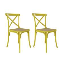 Conjunto com 2 Cadeiras Katarina Amarelo e Bege