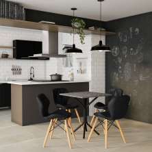 Conjunto com 2 Cadeiras Malu Preto