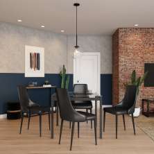 Conjunto com 2 Cadeiras de Jantar Adele Preto