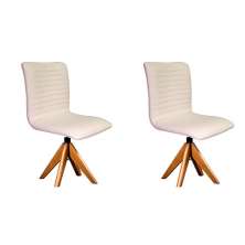 Conjunto com 2 Cadeiras de Jantar Lenk Cru