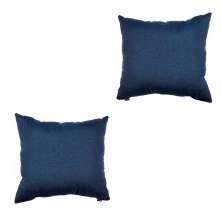 Conjunto com 2 Capas de Almofada Quadrada Candy 45x45 Linho Azul Marinho