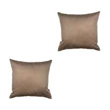 Conjunto com 2 Capas de Almofada Quadrada Candy 45x45 Suede Bege