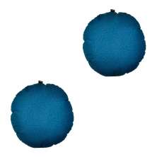 Conjunto com 2 Capas de Almofada Redonda Candy 45x45 Suede Azul Jeans