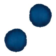 Conjunto com 2 Capas de Almofada Redonda Candy 45x45 Suede Azul Marinho