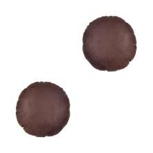 Conjunto com 2 Capas de Almofada Redonda Candy 45x45 Suede Marrom
