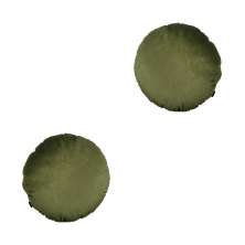 Conjunto com 2 Capas de Almofada Redonda Candy 45x45 Suede Verde