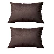 Conjunto com 2 Capas de Almofada Retangular Candy 30x45 Suede Marrom