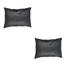 Conjunto com 2 Capas de Almofada Retangular Candy 30x45 Suede Preto