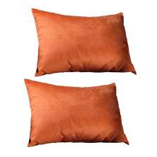 Conjunto com 2 Capas de Almofada Retangular Candy 30x45 Suede Terracota