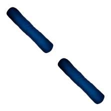 Conjunto com 2 Capas de Almofada Rolinho Candy 63x22 Linho Azul Marinho