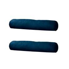 Conjunto com 2 Capas de Almofada Rolinho Candy 63x22 Suede Azul Marinho