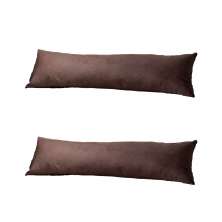 Conjunto com 2 Capas de Almofada de Rim Candy 70x22 Suede Marrom