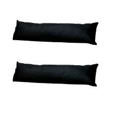 Conjunto com 2 Capas de Almofada de Rim Candy 70x22 Suede Preto