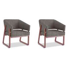 Conjunto com 2 Poltronas Air Cinza