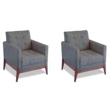 Conjunto com 2 Poltronas Brooks Cinza