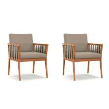 Conjunto com 2 Poltronas Chicago Linho Areia