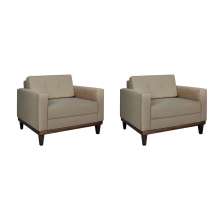 Conjunto com 2 Poltronas Living I Bege