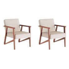 Conjunto com 2 Poltronas Luiza Nogueira Madeira Maciça