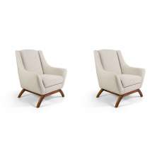 Conjunto com 2 Poltronas Marjorie Bege