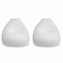 Conjunto com 2 Puffs Fofão Branco