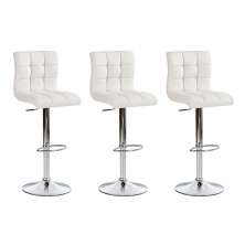 Conjunto com 3 Banquetas Giratórias Fitz Branco