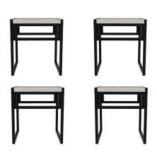 Conjunto com 4 Bancos Wooden Snow e Preto