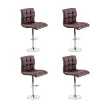Conjunto com 4 Banquetas Giratórias Fitz Marrom Escuro