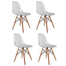 Conjunto com 4 Cadeiras Charles Eames Cristal