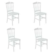 Conjunto com 4 Cadeiras Dior Resina Branco
