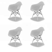 Conjunto com 4 Cadeiras Eames Arm DSW Branco