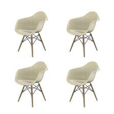 Conjunto com 4 Cadeiras Eames Arm DSW Fendi e Madeira