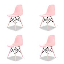 Conjunto com 4 Cadeiras Eames DSW Rosa